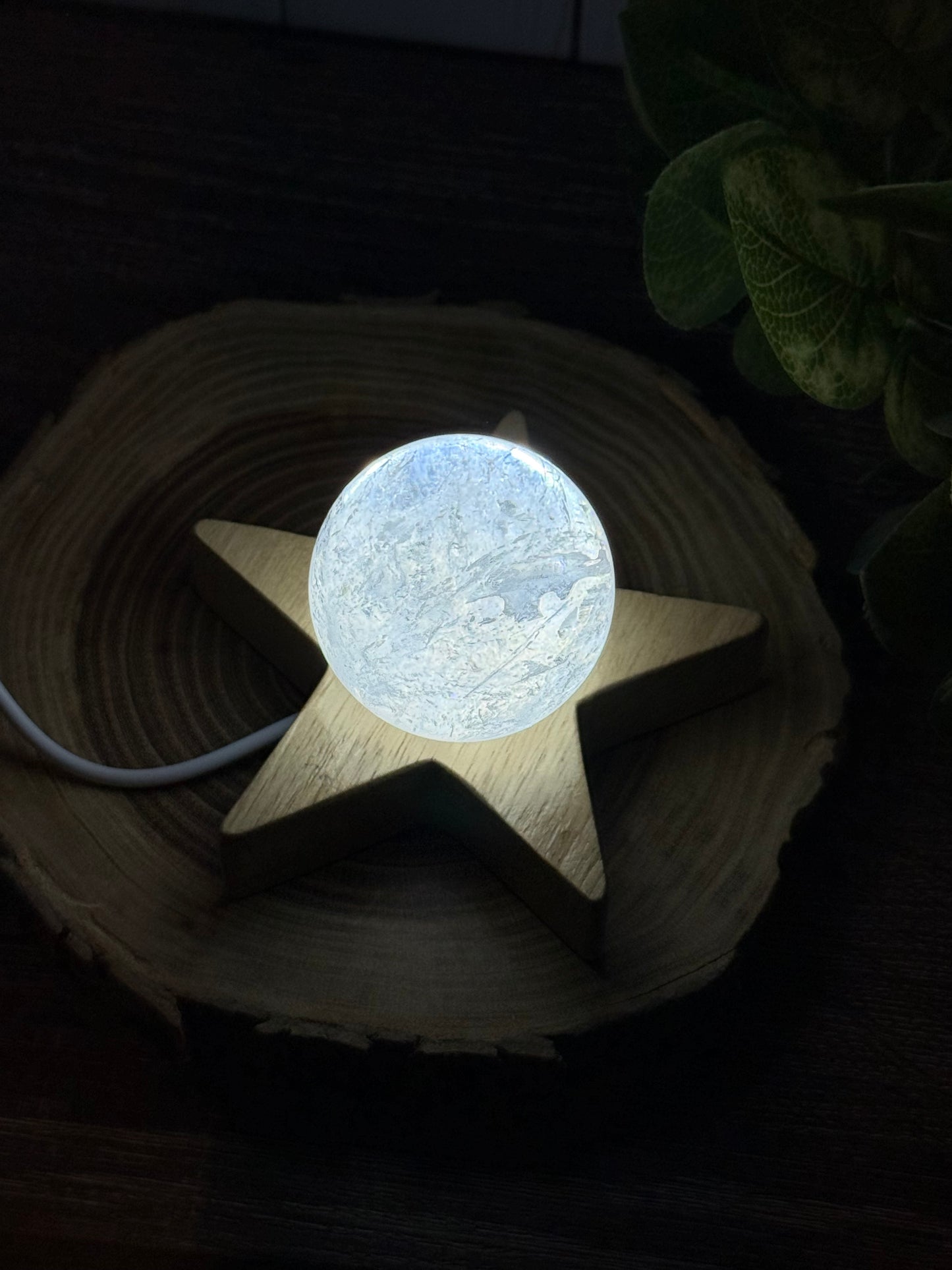 Wooden Light Up Sphere Stand
