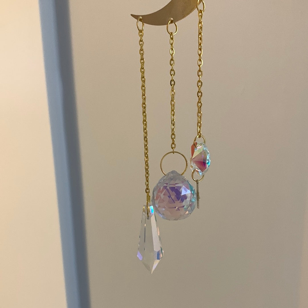 Gold Sun Catcher - Moon