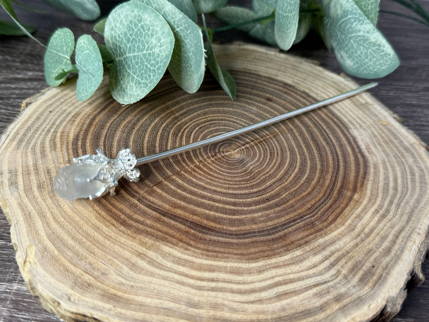 Fluorite Rose Hair Pins