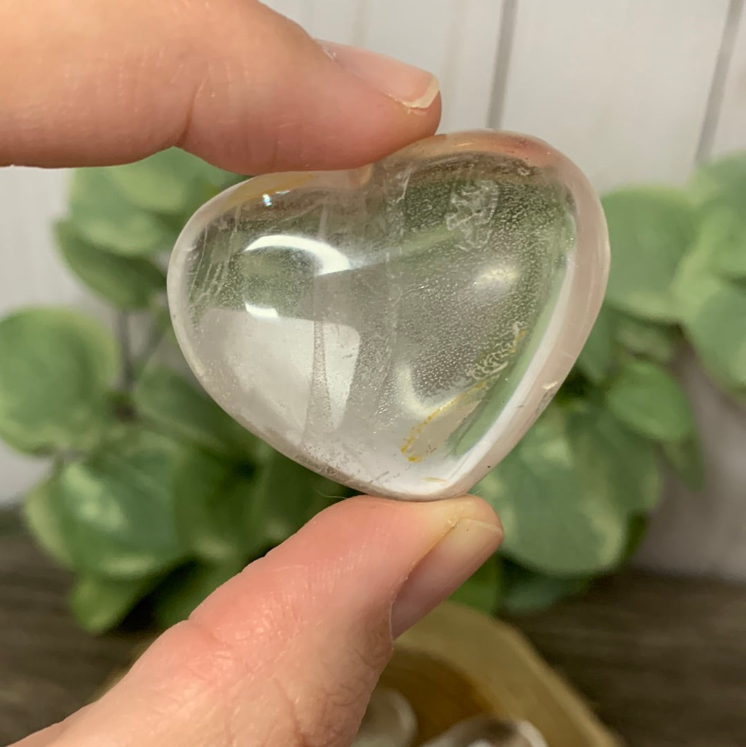 Clear Quartz Carved Hearts