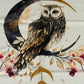 Owl Moon Floral Cherry Blossoms Garden Tapestry