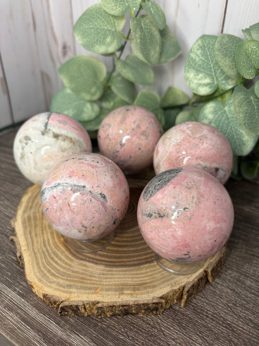 Pink Rhodonite Spheres