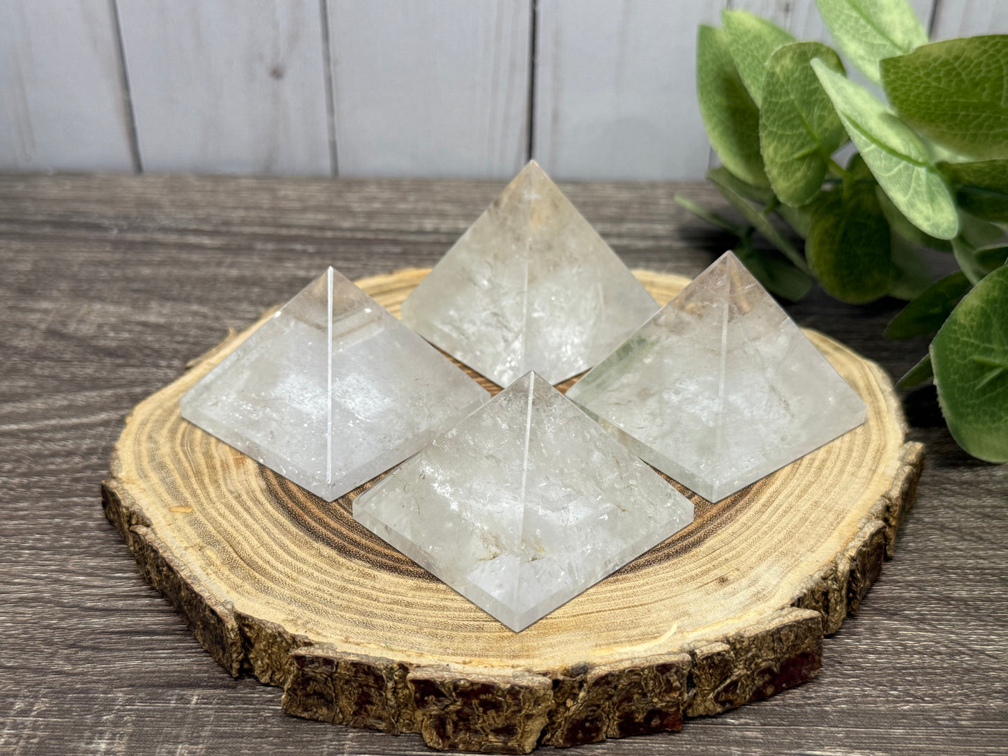 Clear Quartz Pyramid Carving