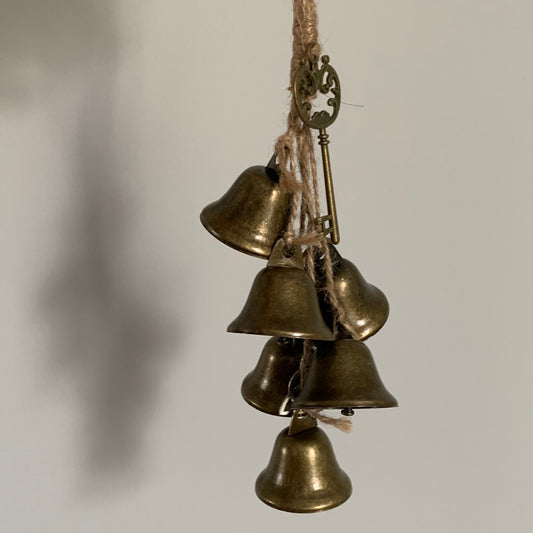 Witch Bells for Home Protection, Hanging Style with charms and key