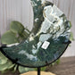 Moss Agate Moon on Stand