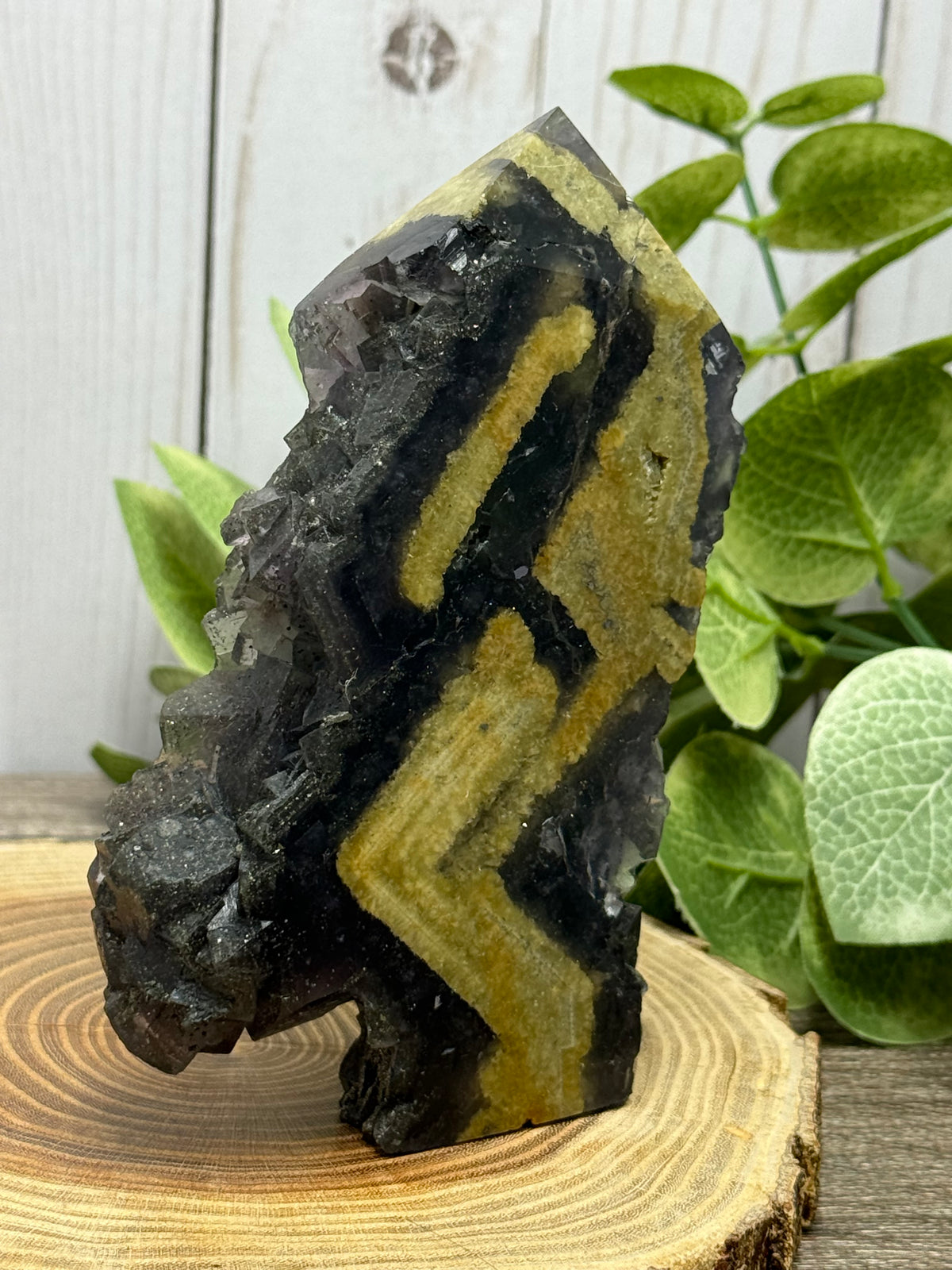Fluorite & Pyrite Towers with Raw Edge