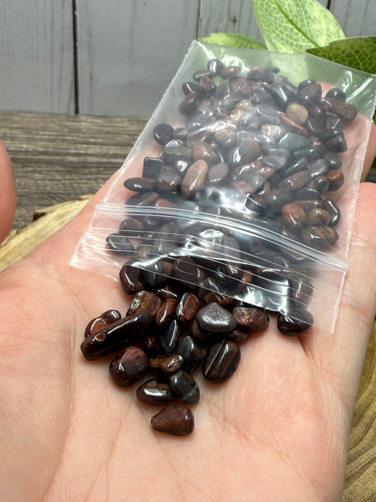Red Tigers Eye (small) Crystal Chip Bag
