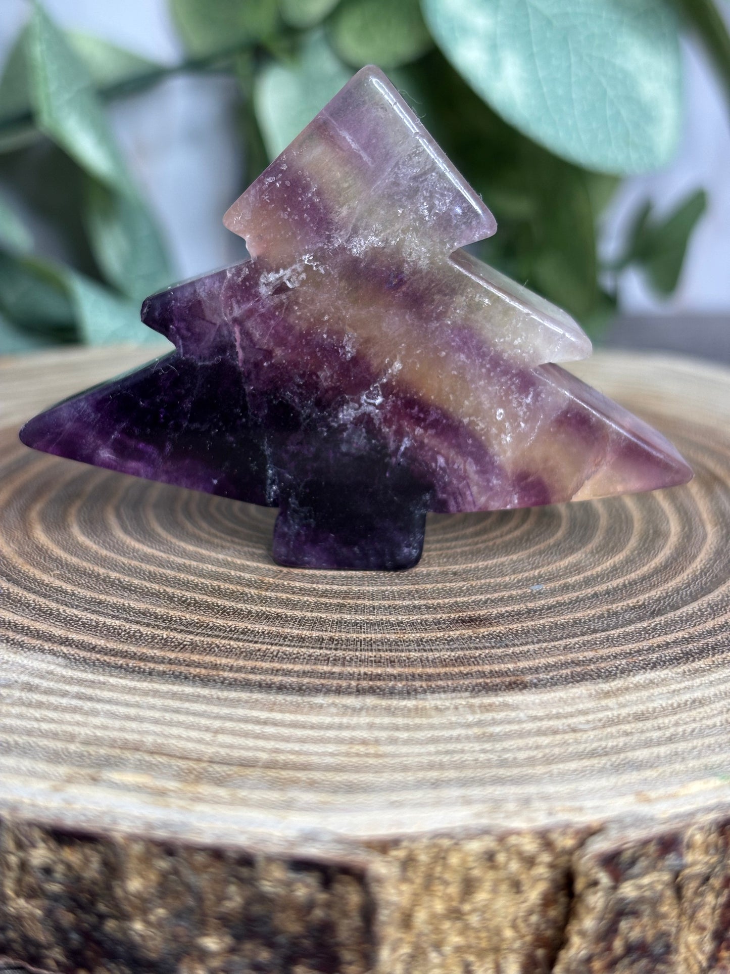 Christmas Tree Crystal Carving (Fluorite)