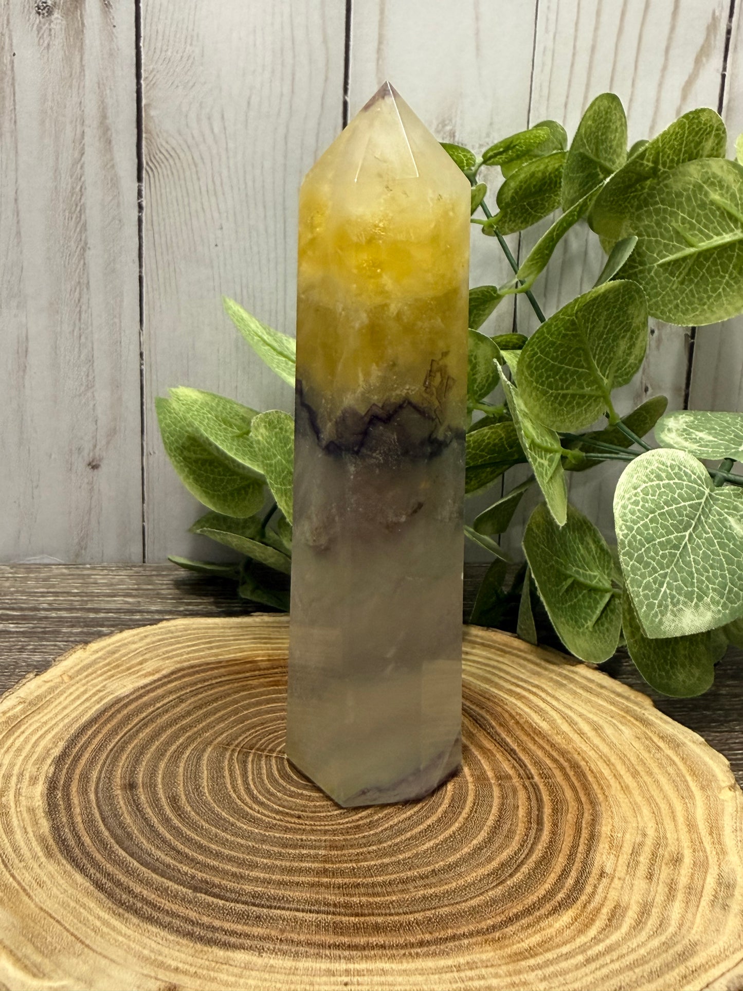 Fluorite Towers Larger - Yellow and Purple