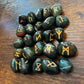 Bloodstone Rune Stones Set Crystal with Elder Futhark Letterings