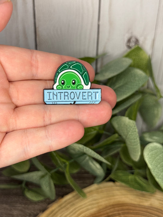 Introvert Turtle Pin