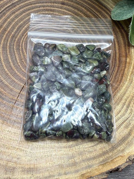 Dragon Bloodstone Crystal Chip Bag