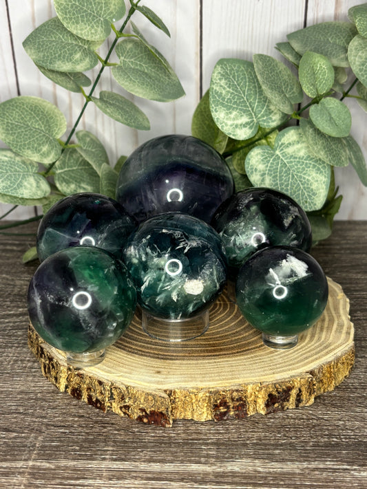 Snowflake Fluorite Spheres