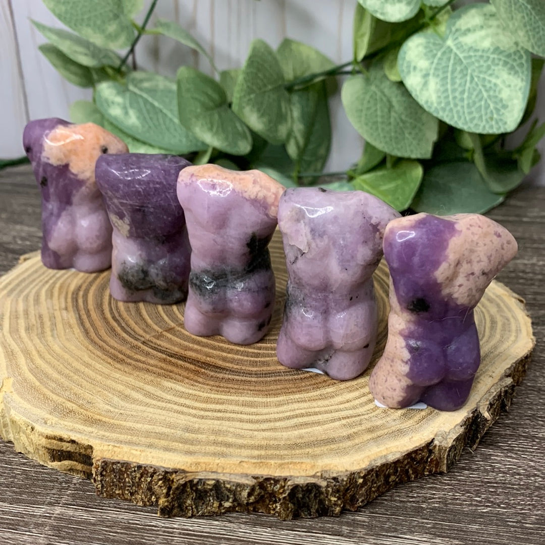 Male Body Crystal Carvings - Lepidolite - Medium