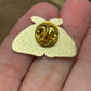 Butterfly Moth Moon Phase Pin - White and Gold