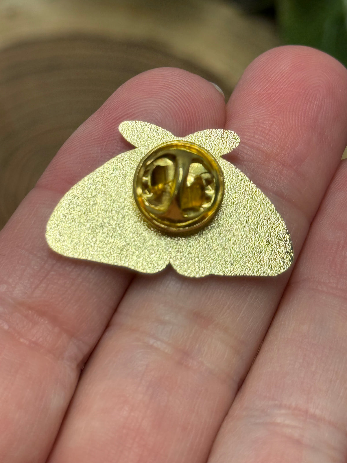 Butterfly Moth Moon Phase Pin - White and Gold