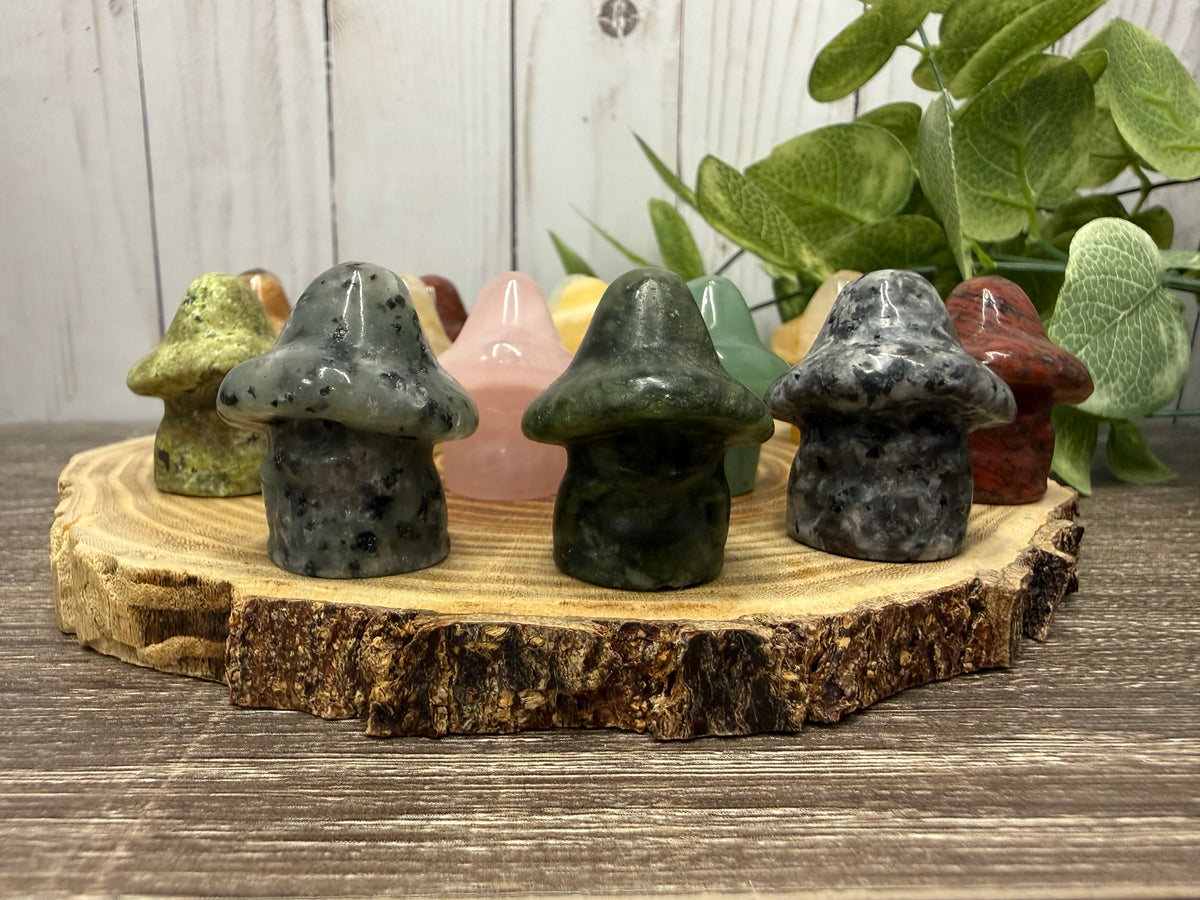 Crystal Ghost Carving With Mushroom Hat