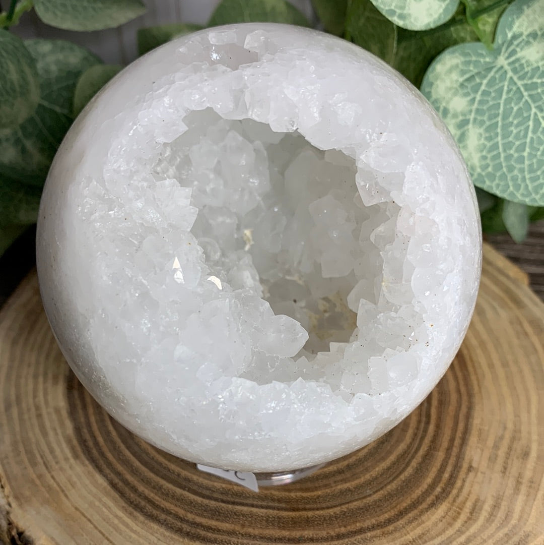 White Agate Druzy Sphere