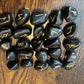 Black Obsidian Rune Stones Set Crystal with Elder Futhark Letterings