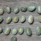Green Aventurine Rune Stones Set Crystal with Elder Futhark Letterings - Set 1