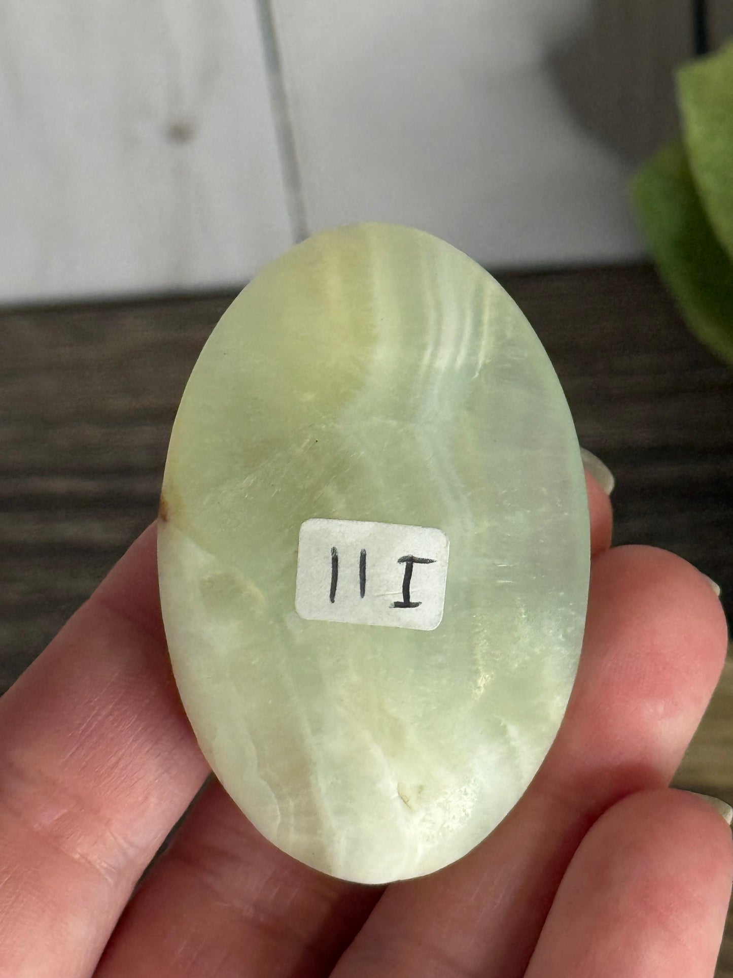 Pistachio Calcite Palm Stone