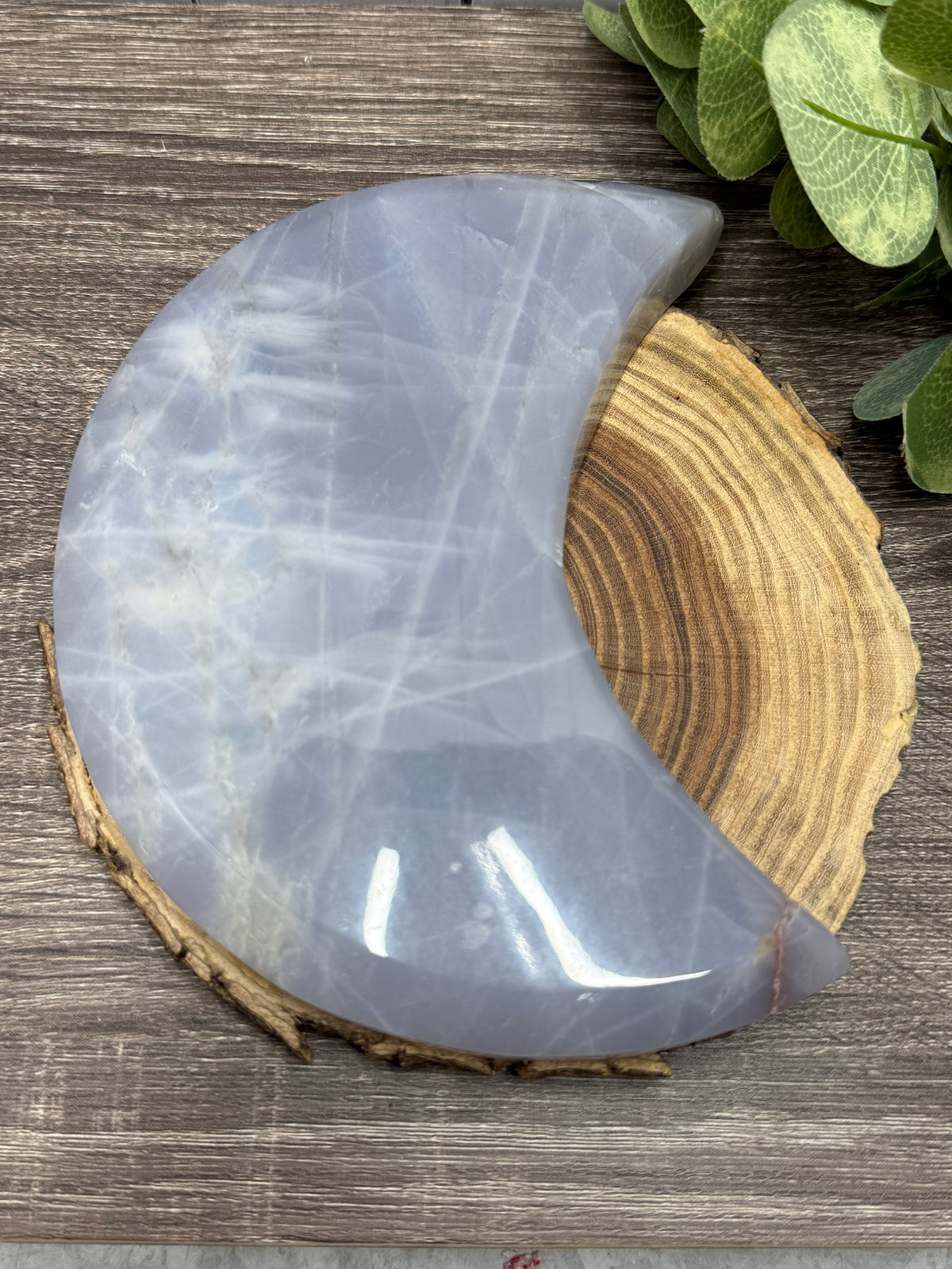 Blue Rose Quartz Large Moons (no stands)