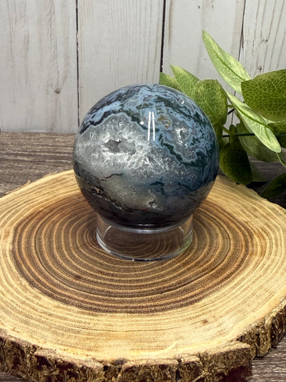 Moss Agate Spheres - Druzy