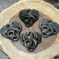 Dragon Carvings - Gold Sheen and Silver Sheen Obsidian
