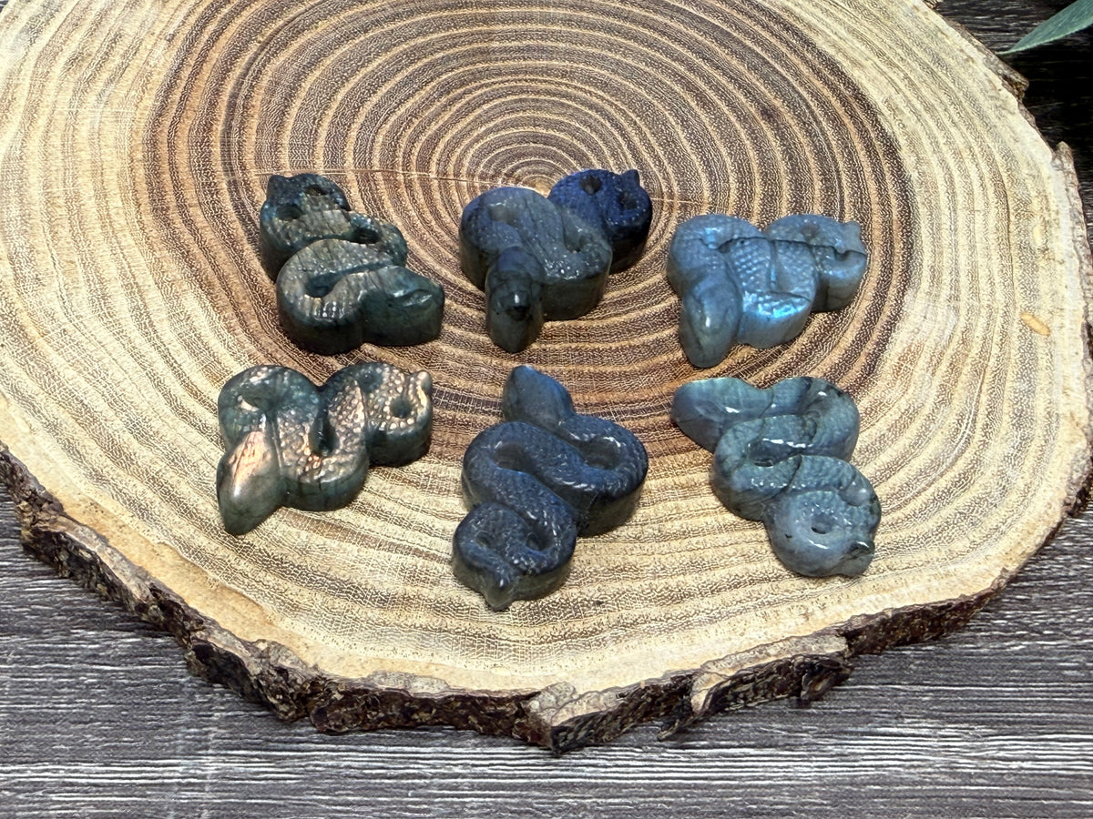Small Labradorite Snake Carving