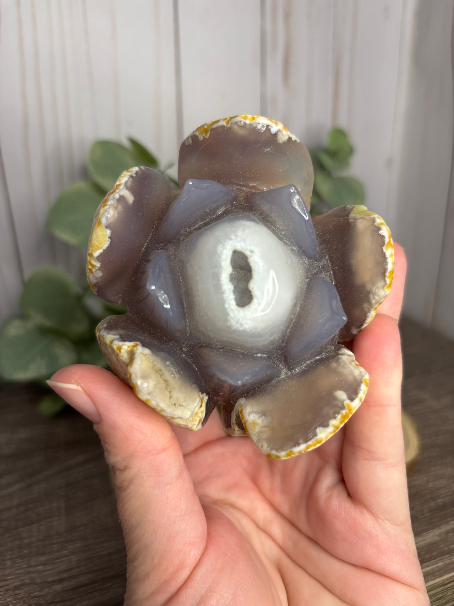 Druzy Agate Lotus Flowers