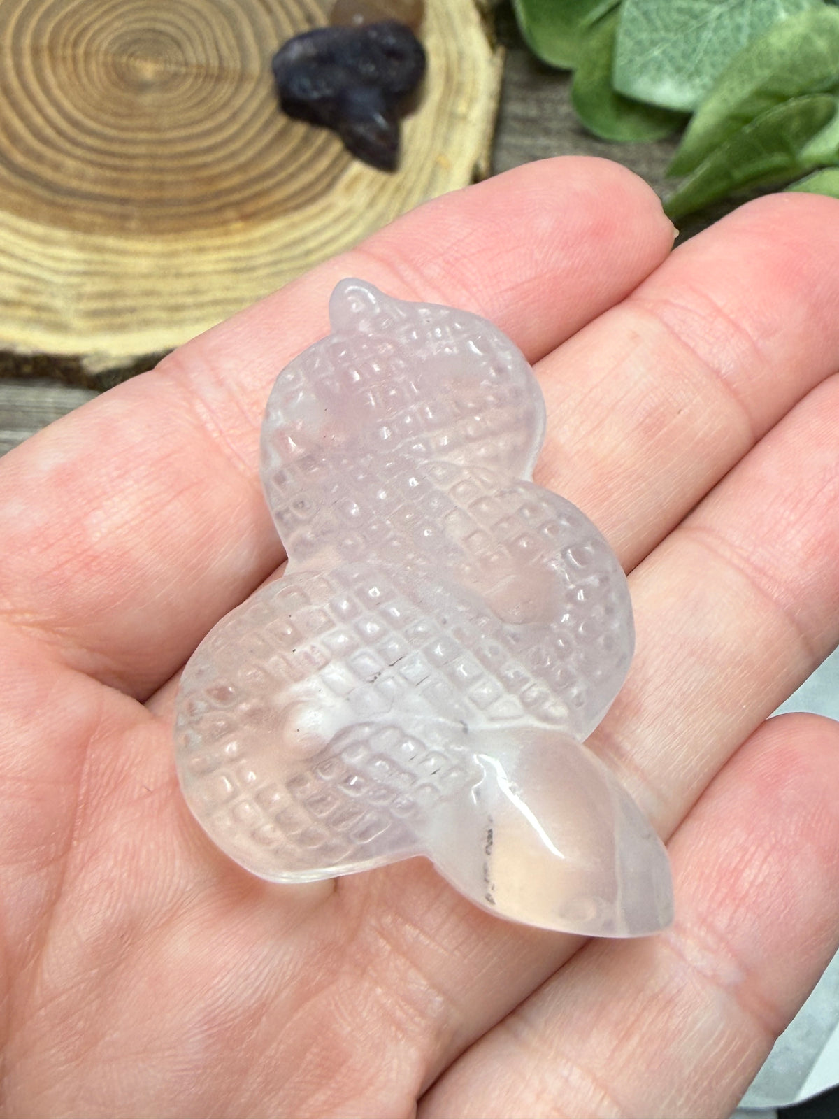 Snake Carving - Chevron Amethyst, Fluorite