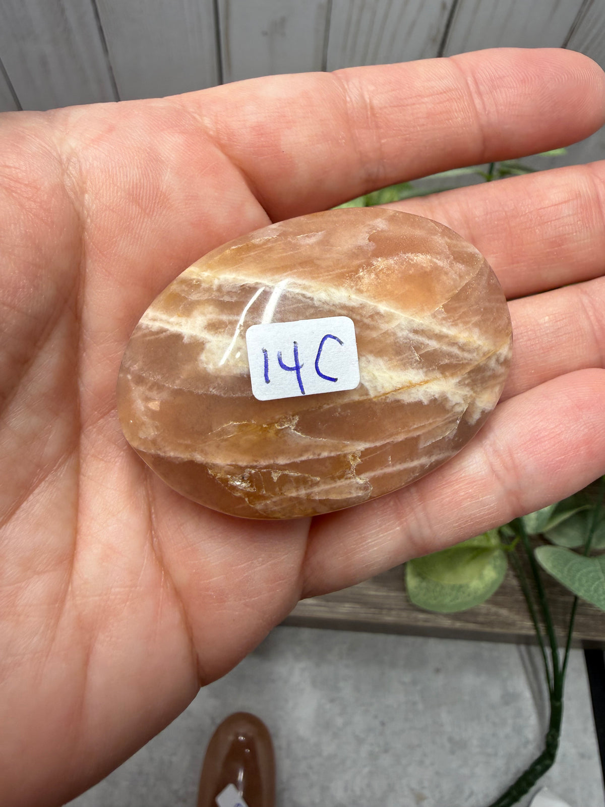Peach Moonstone Palm Stones