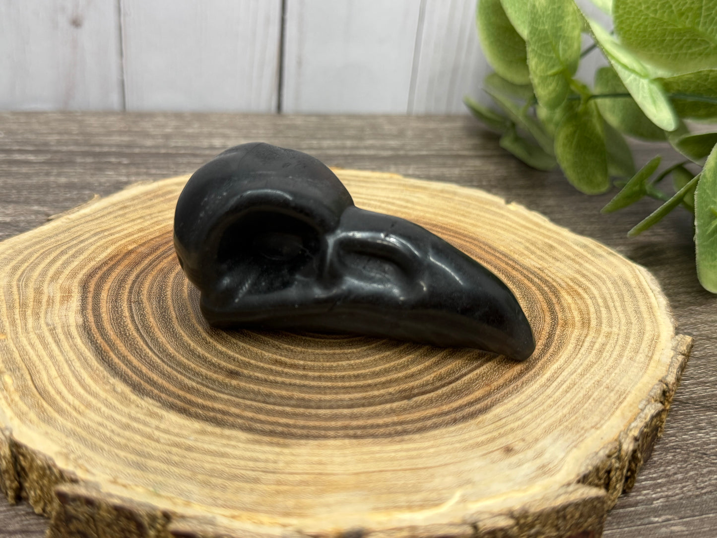 Obsidian & Yooperlite Bird Skulls/Head Carvings