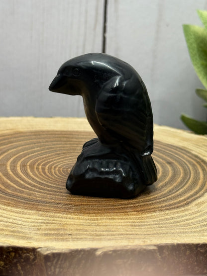 Obsidian Bird Carvings - Large and Medium