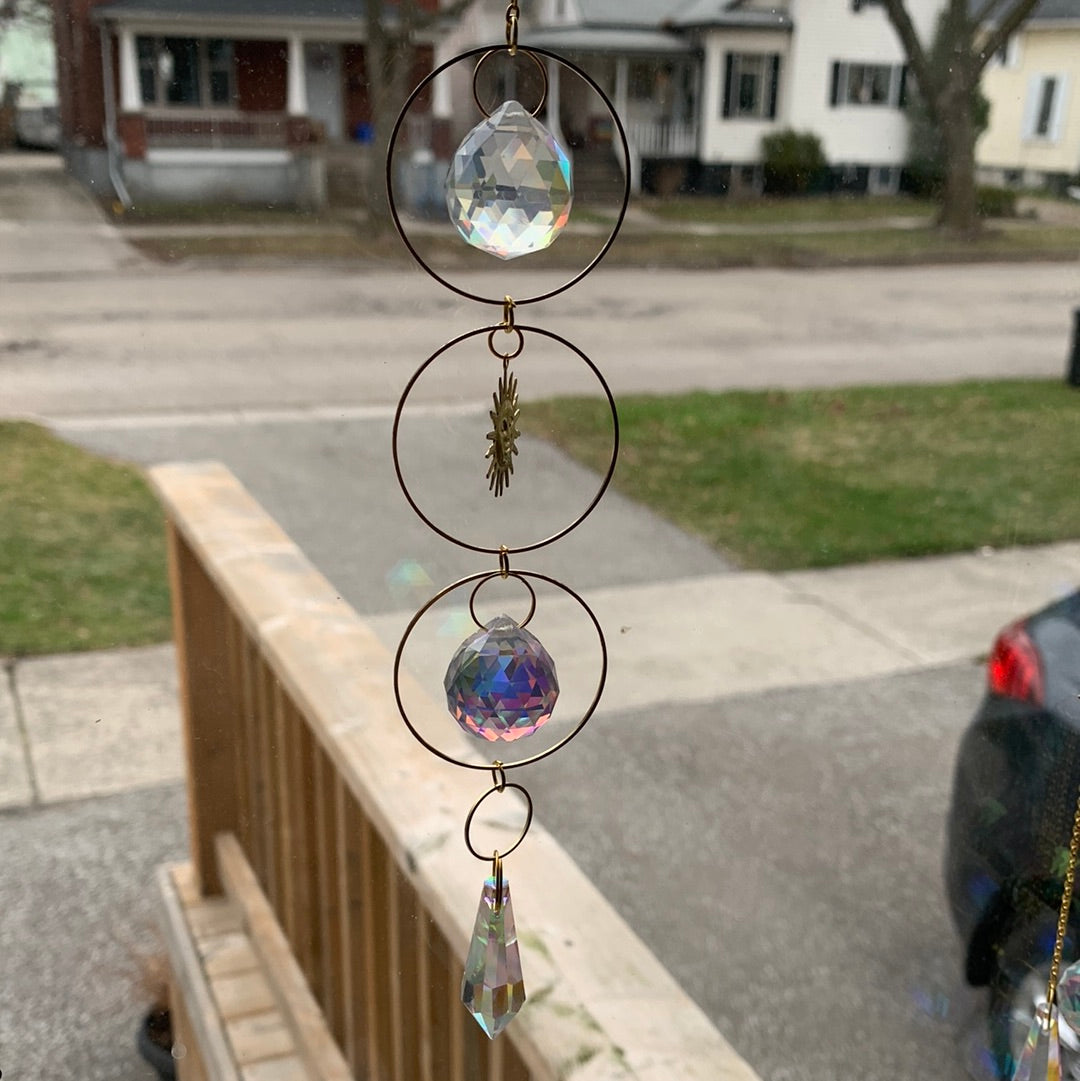 Gold Sun Catcher - Three Circles