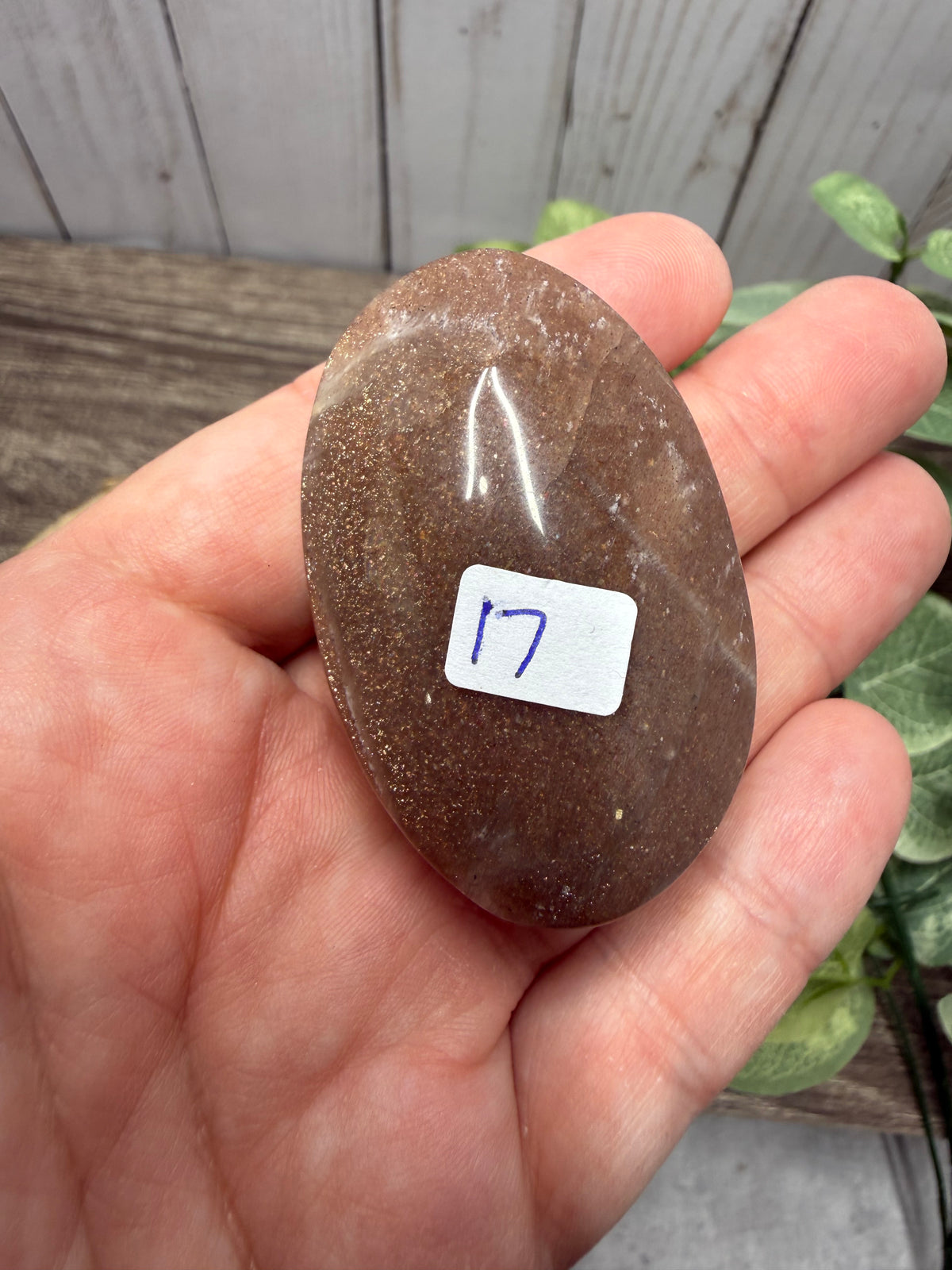 Peach Moonstone Palm Stones