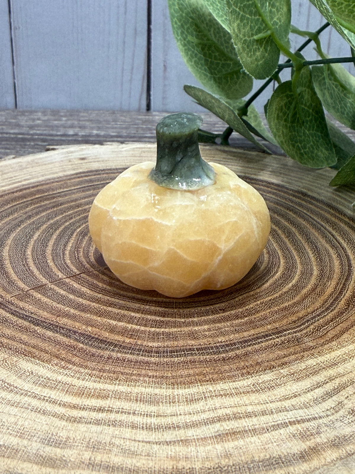 Pumpkin Carving - Orange Calcite and Green Jade