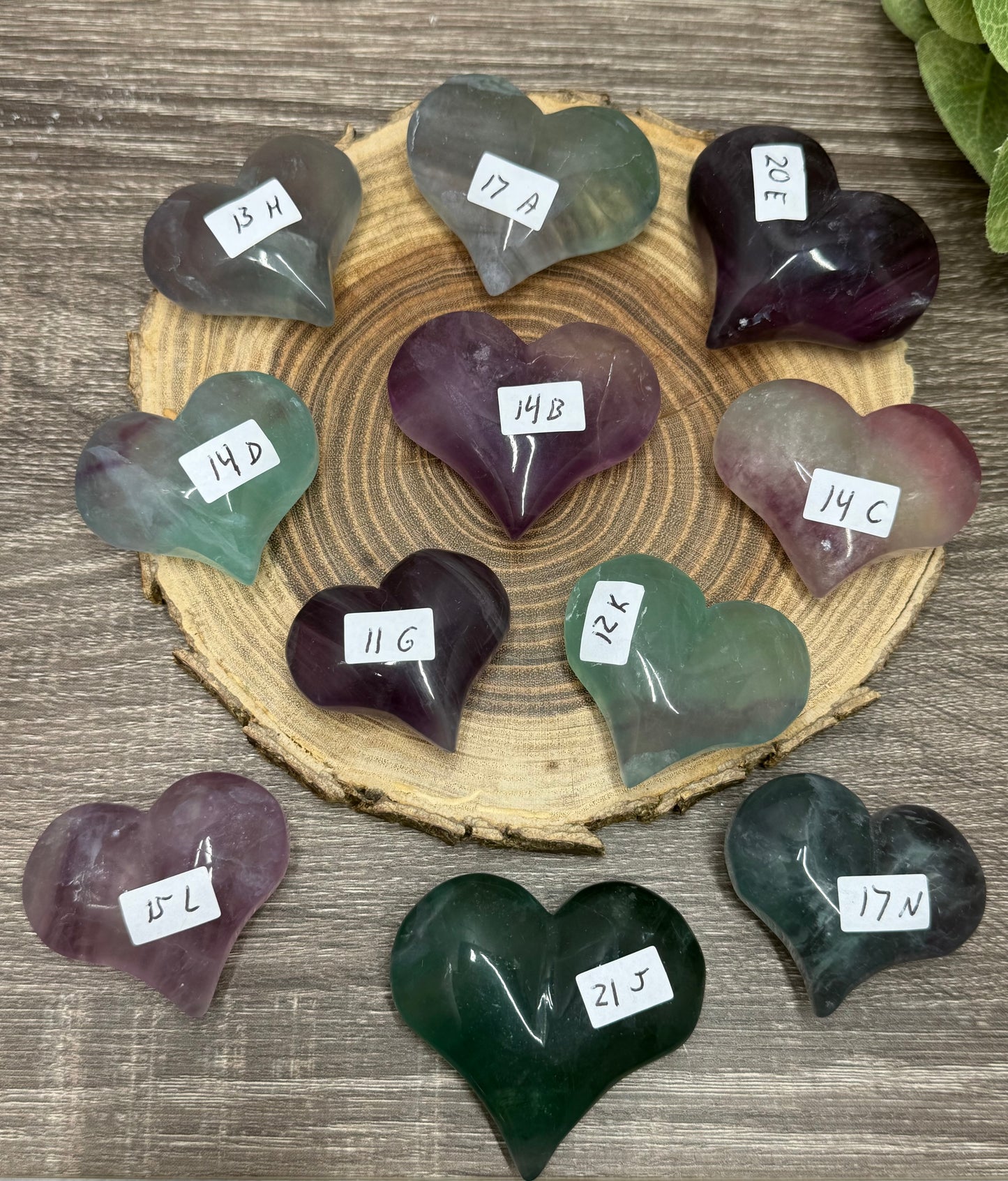 Fluorite Carved Hearts