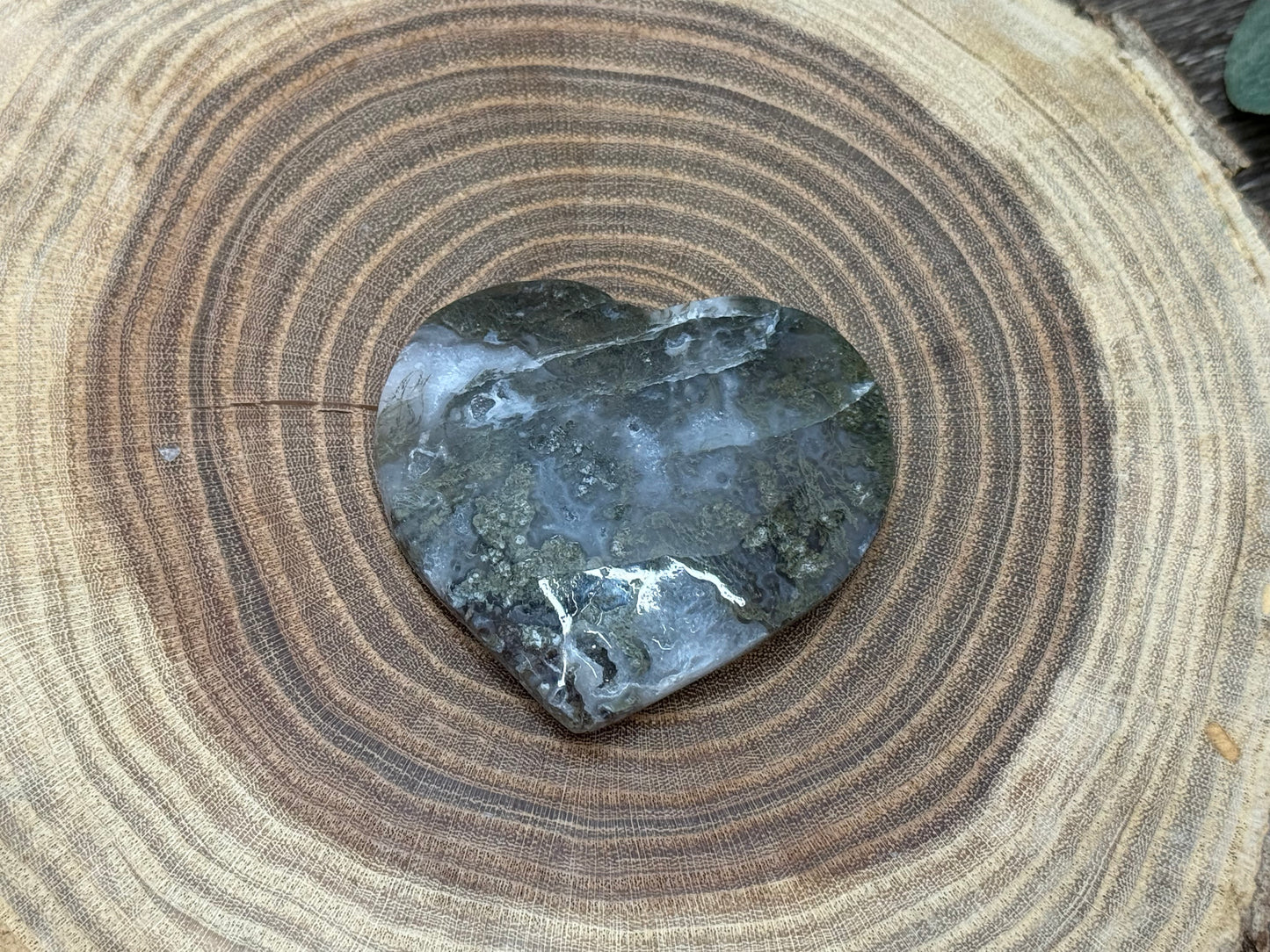 Moss Agate Hearts