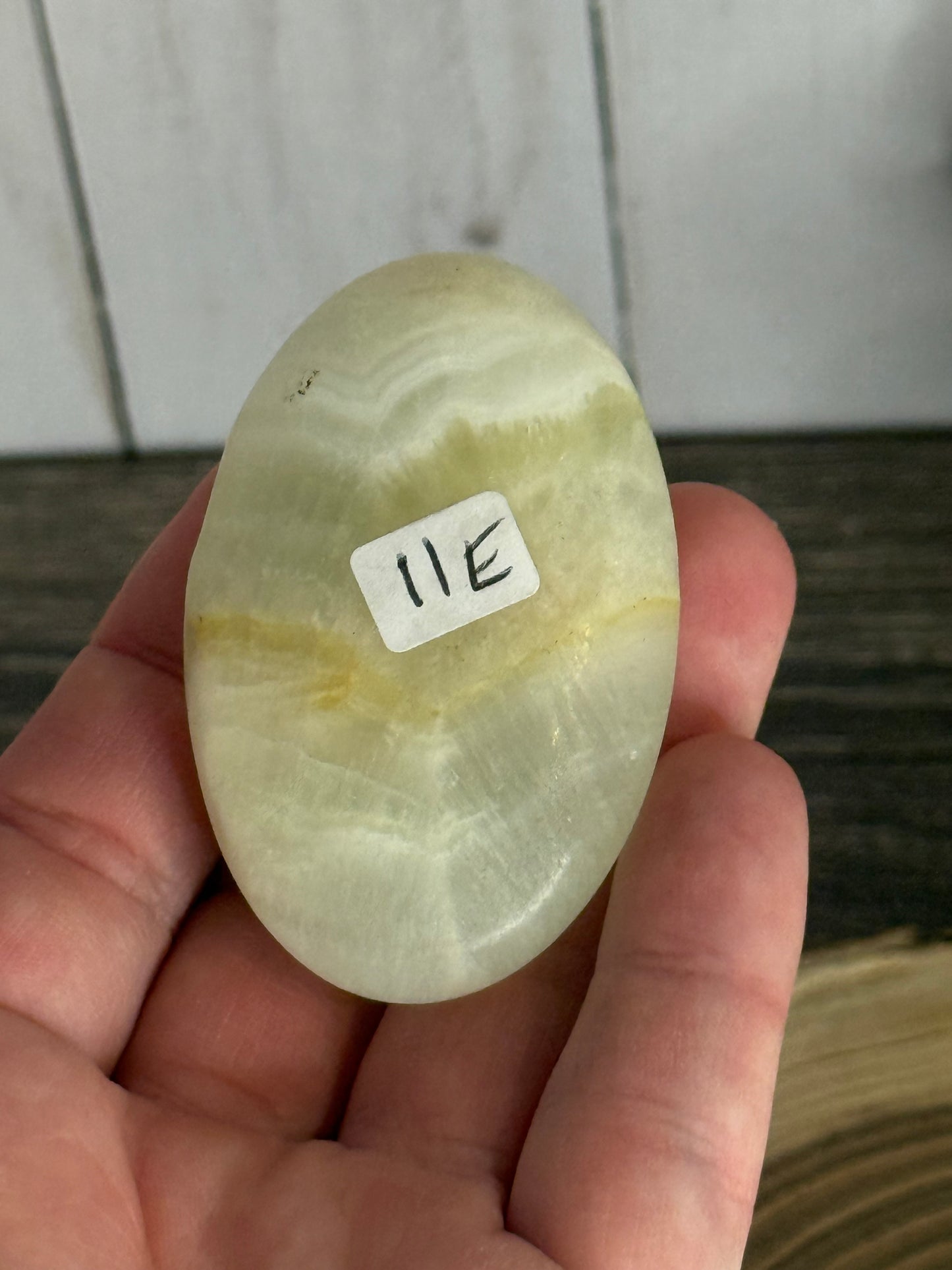Pistachio Calcite Palm Stone