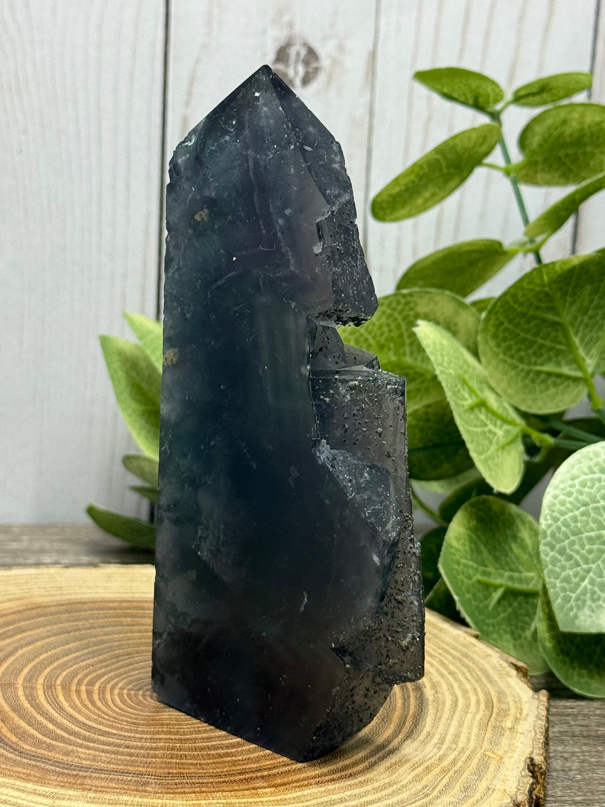 Fluorite & Pyrite Towers with Raw Edge