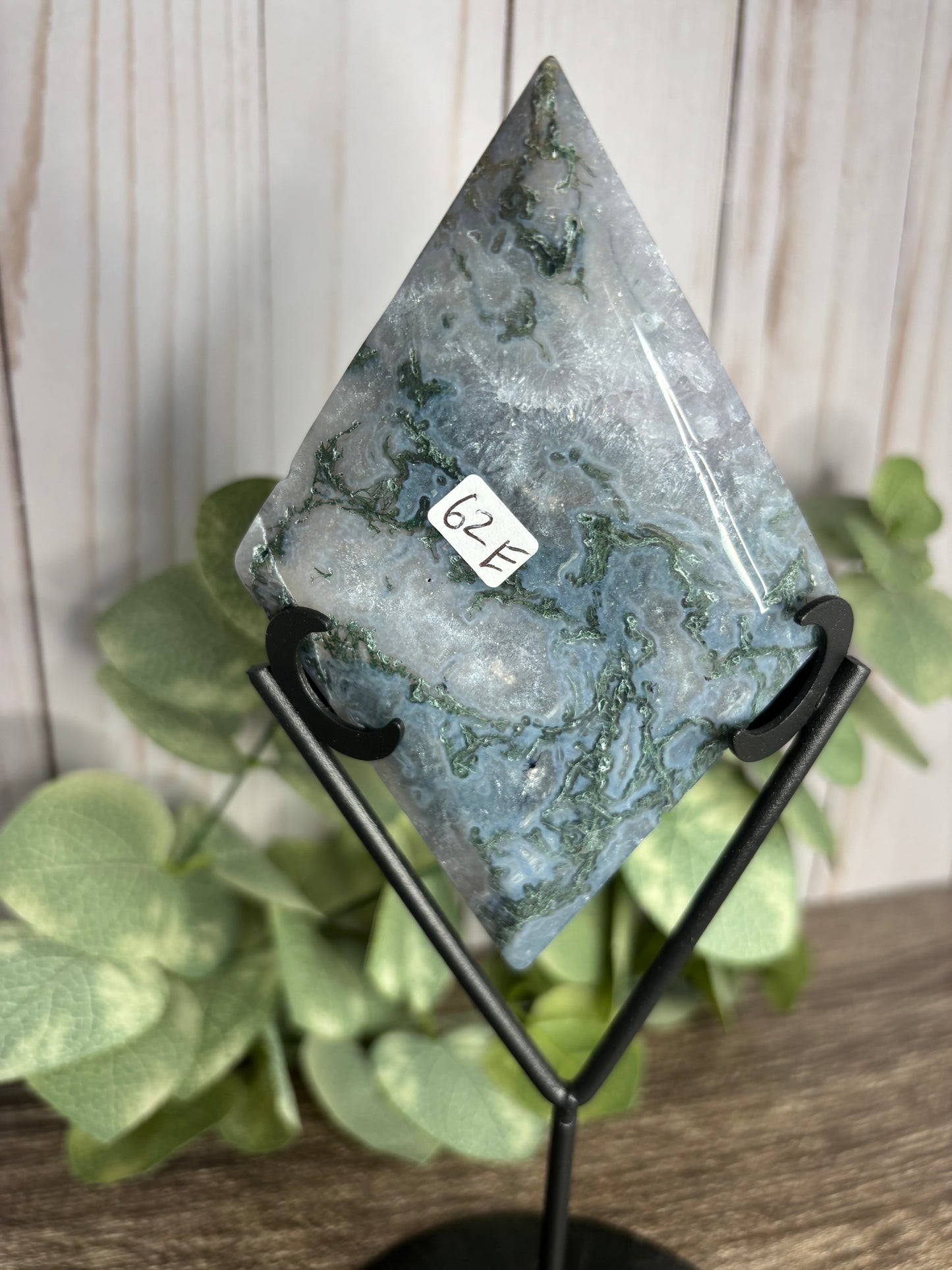 Moss Agate Diamonds with Stand