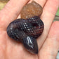 Snake Carving - Chevron Amethyst, Fluorite
