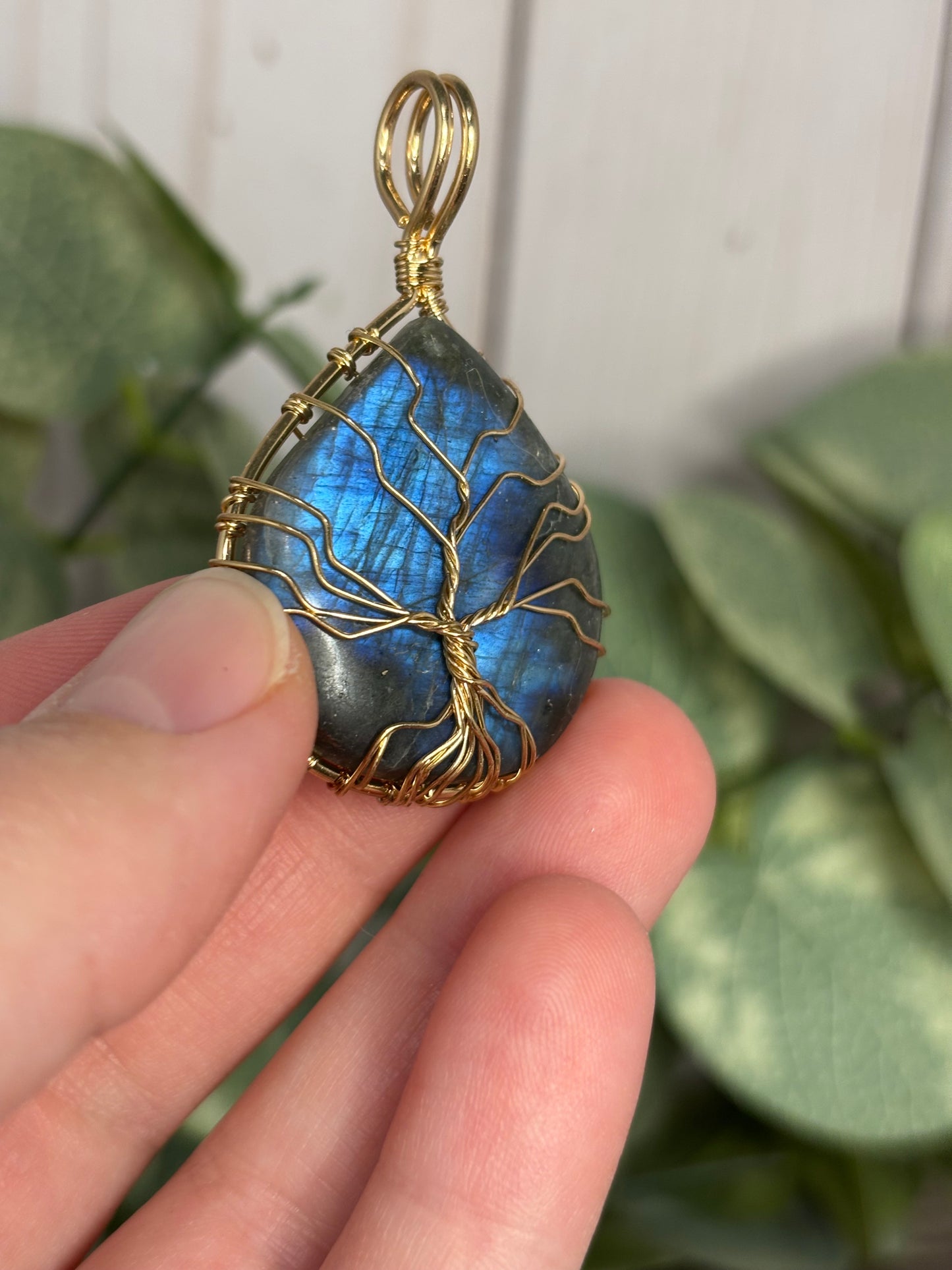 Labradorite Wire Wrapped Tree Pendant