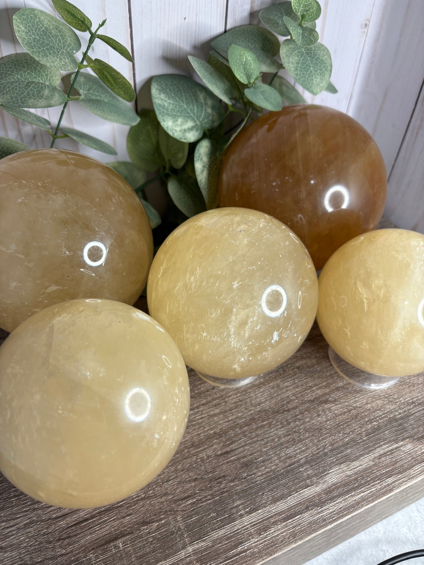 Honey Calcite Spheres