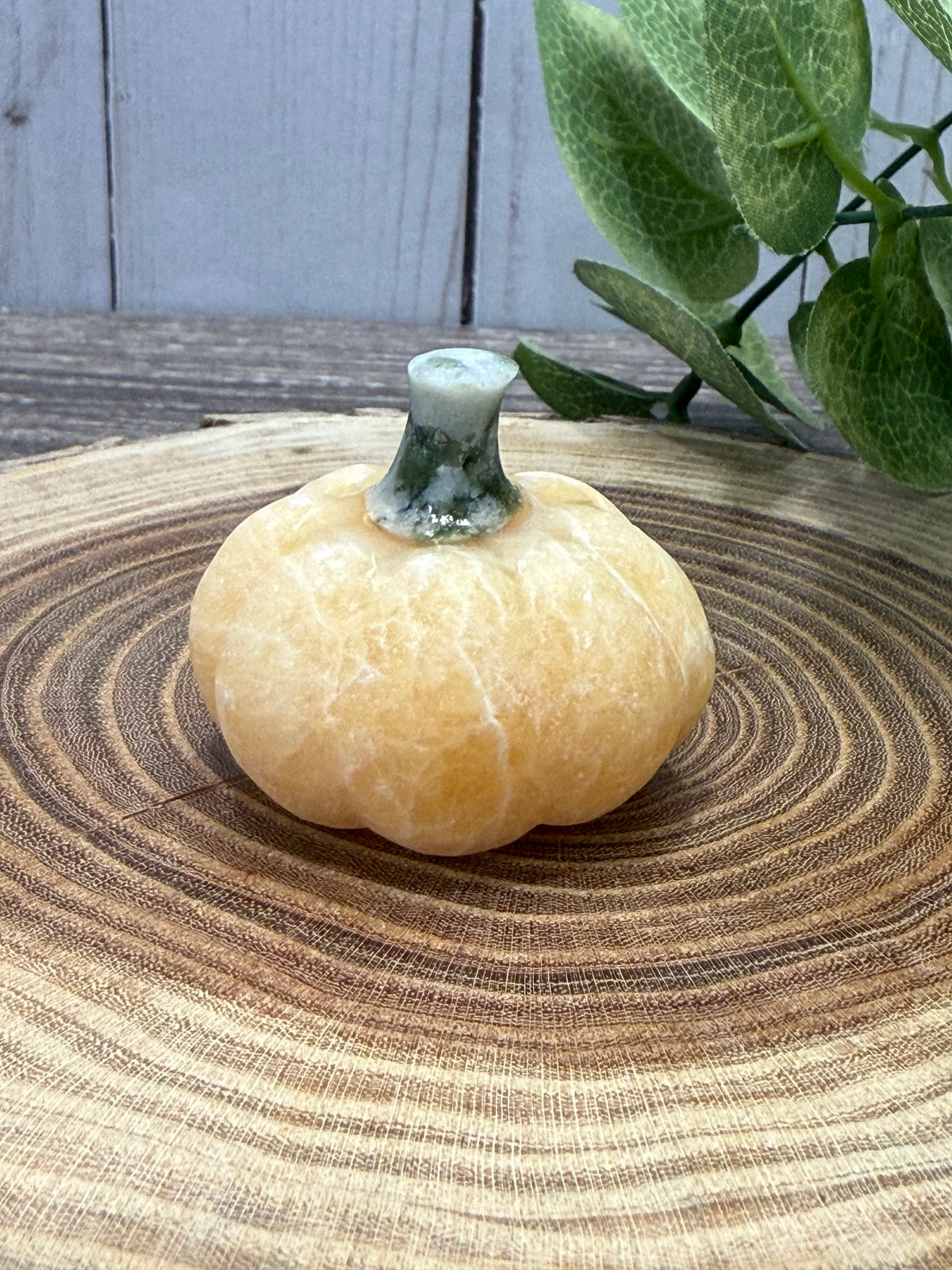 Pumpkin Carving - Orange Calcite and Green Jade