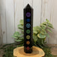 Chakra Black Obsidian Picture Tower