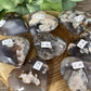 Black Flower Agate Hearts