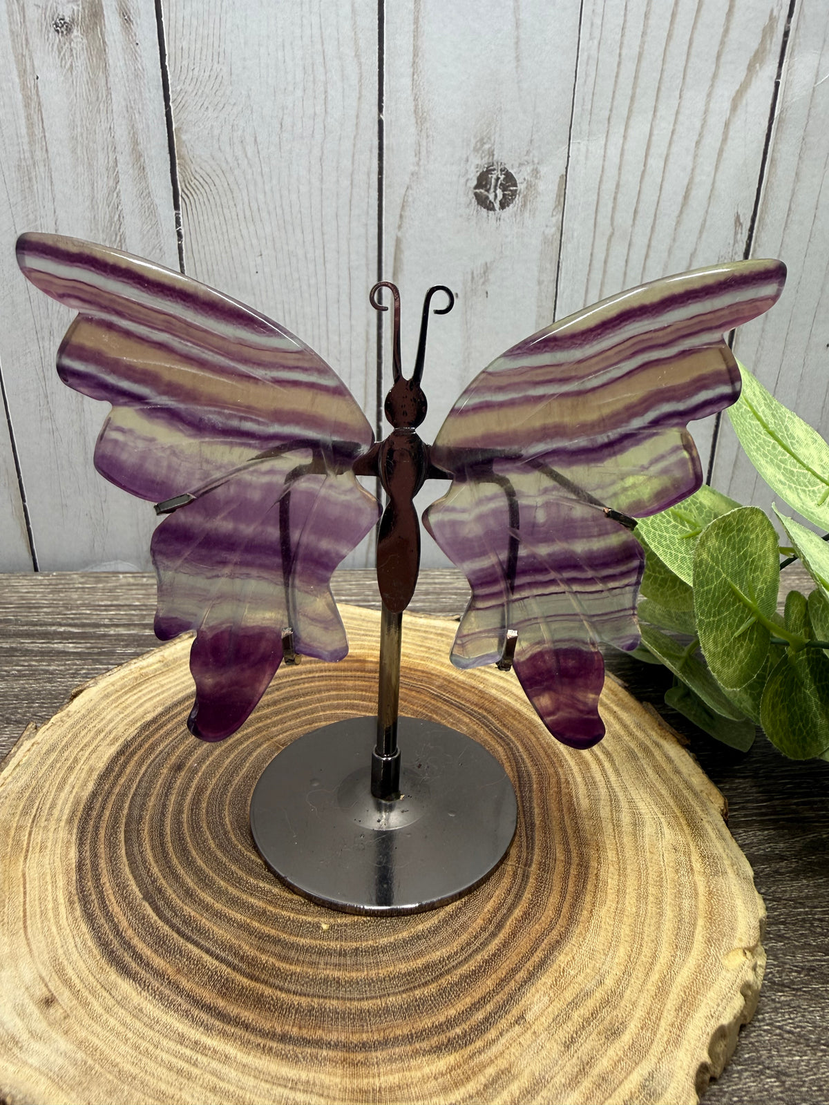 Butterfly Wings on Stand - Fluorite
