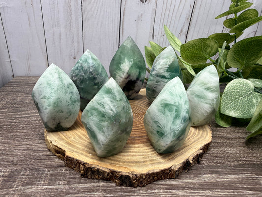Snowflake or Feather Fluorite Flames
